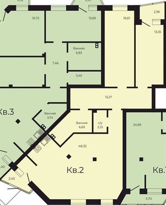 Продажа 2-комнатной квартиры 105,1 м², 1/3 этаж