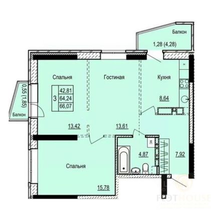 Продажа 3-комнатной квартиры 72 м², 11/28 этаж