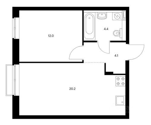 Продажа 2-комнатной квартиры 40,7 м², 9/26 этаж