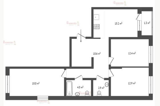 Продажа 3-комнатной квартиры 84,5 м², 2/25 этаж