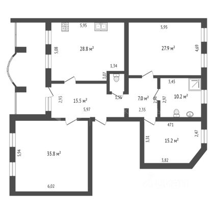 Продажа 3-комнатной квартиры 142 м², 3/10 этаж