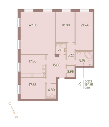 Продажа 4-комнатной квартиры 164,8 м², 2/9 этаж