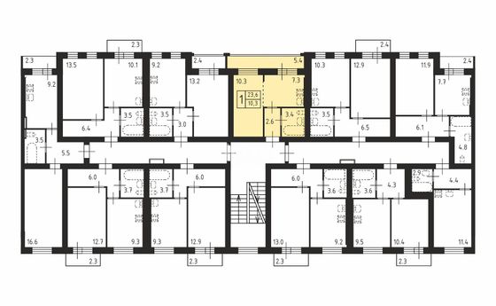 Продажа 1-комнатной квартиры 23,6 м², 3/4 этаж