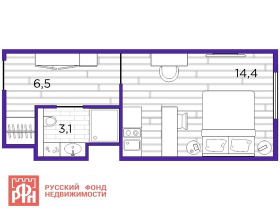 Продажа квартиры-студии 24 м², 12/14 этаж