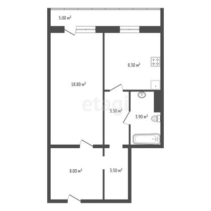 Продажа 1-комнатной квартиры 43,8 м², 13/17 этаж