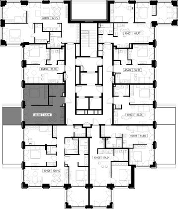 Продажа 1-комнатной квартиры 42,2 м², 4/15 этаж