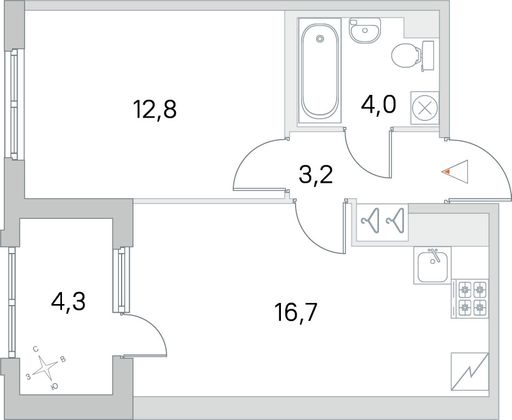 Продажа 1-комнатной квартиры 38,8 м², 2/5 этаж
