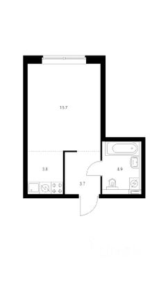 Продажа квартиры-студии 28,2 м², 21/22 этаж