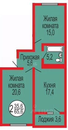 Продажа 3-комнатной квартиры 65,6 м², 3/17 этаж