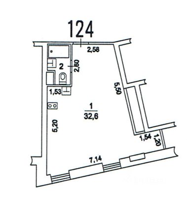 Продажа квартиры со свободной планировкой 35,8 м², 2/10 этаж