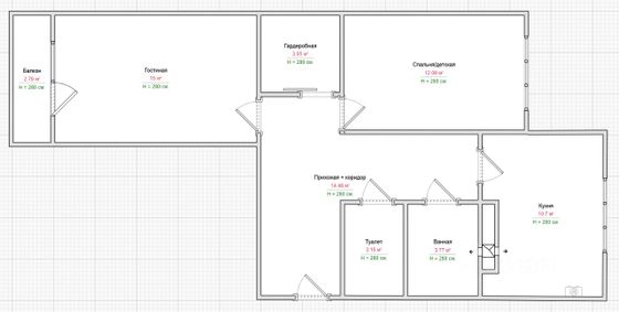 Продажа 2-комнатной квартиры 52 м², 5/5 этаж