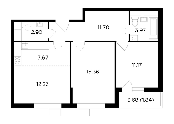 Продажа 3-комнатной квартиры 66,8 м², 6/8 этаж