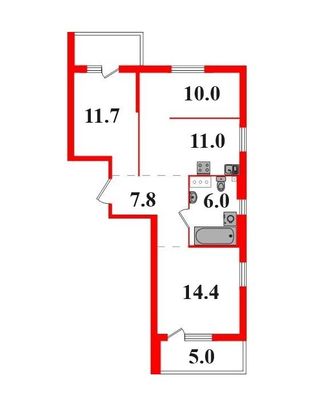 Продажа 3-комнатной квартиры 69,4 м², 11/26 этаж