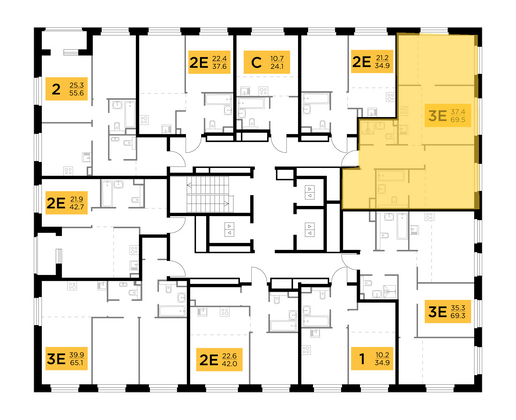 Продажа 3-комнатной квартиры 69,5 м², 12/23 этаж