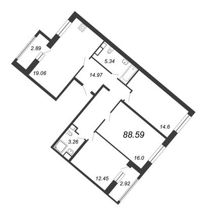 Продажа 4-комнатной квартиры 88,6 м², 9/12 этаж