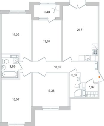 Продажа 4-комнатной квартиры 99,1 м², 4/4 этаж