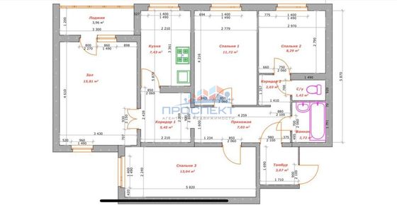 Продажа 4-комнатной квартиры 73 м², 5/9 этаж