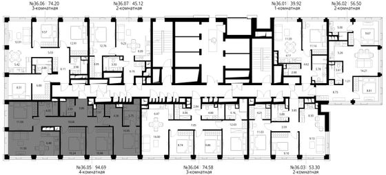 Продажа 4-комнатной квартиры 94,7 м², 36/48 этаж