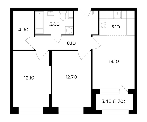 Продажа 3-комнатной квартиры 62,7 м², 10/17 этаж