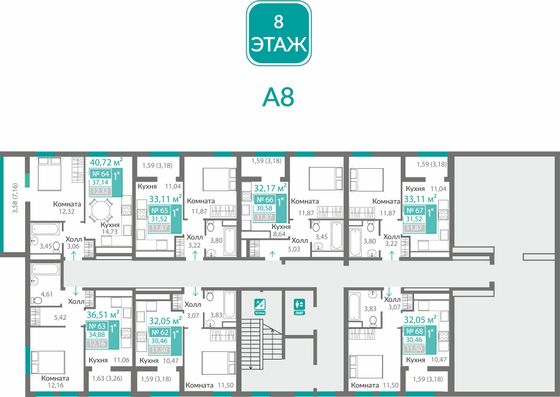 Продажа 1-комнатной квартиры 30,6 м², 8/10 этаж