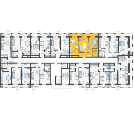 Продажа 2-комнатной квартиры 59,6 м², 2/12 этаж