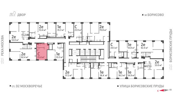 Продажа квартиры-студии 25,4 м², 31/52 этаж