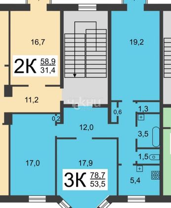 Продажа 3-комнатной квартиры 78 м², 2/5 этаж