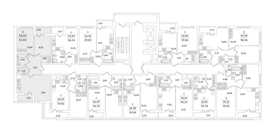 Продажа 2-комнатной квартиры 63,6 м², 7/17 этаж