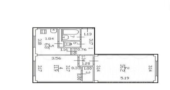 Продажа 2-комнатной квартиры 45,5 м², 4/5 этаж