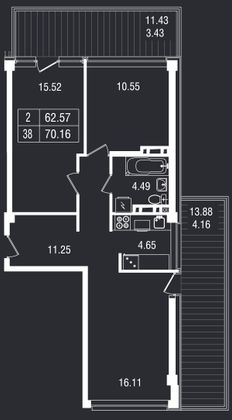 Продажа 3-комнатной квартиры 70,2 м², 4/8 этаж