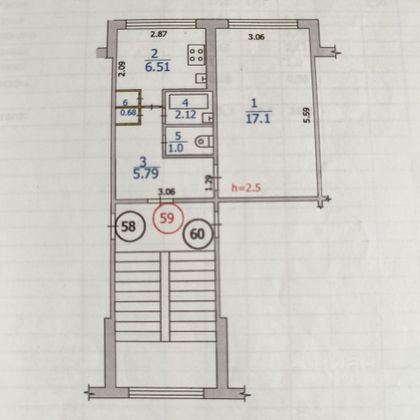 Продажа 1-комнатной квартиры 33,2 м², 5/5 этаж