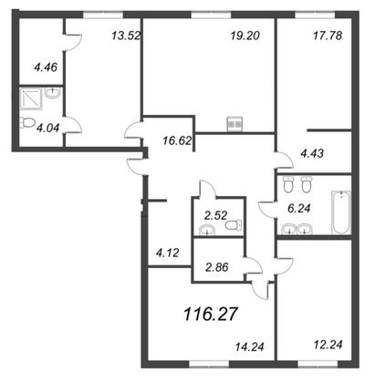 Продажа многокомнатной квартиры 116,3 м², 2/10 этаж