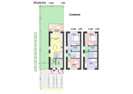 Продажа 3-комнатной квартиры 131 м², 1/3 этаж