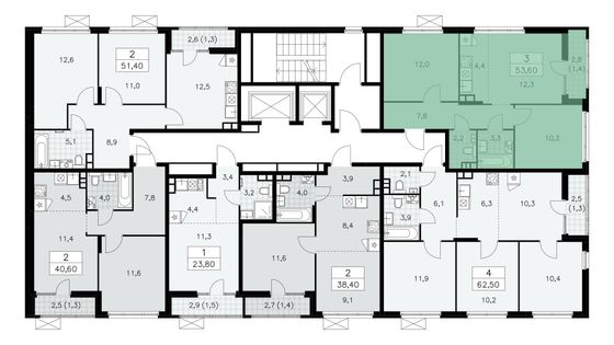 Продажа 3-комнатной квартиры 53 м², 12/15 этаж