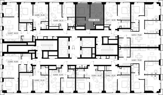 Продажа 1-комнатной квартиры 35 м², 24/48 этаж