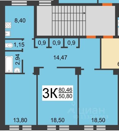 Продажа 3-комнатной квартиры 79 м², 2/5 этаж