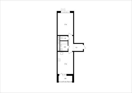 49,6 м², 1-комн. квартира, 13/13 этаж