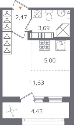 Продажа квартиры-студии 25 м², 16/16 этаж