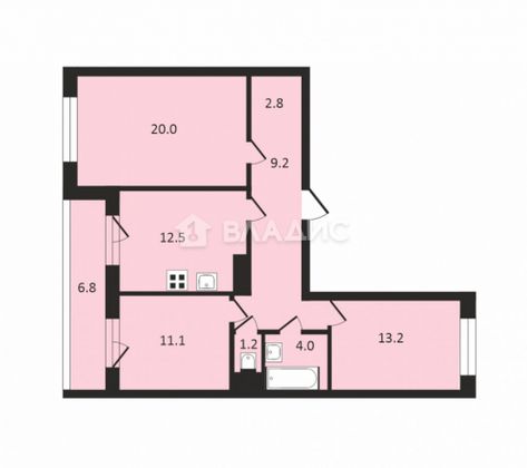 Продажа 3-комнатной квартиры 80,8 м², 5/9 этаж