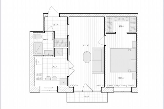 Продажа 2-комнатной квартиры 43 м², 3/5 этаж