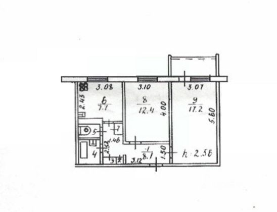 Продажа 2-комнатной квартиры 50,4 м², 3/9 этаж