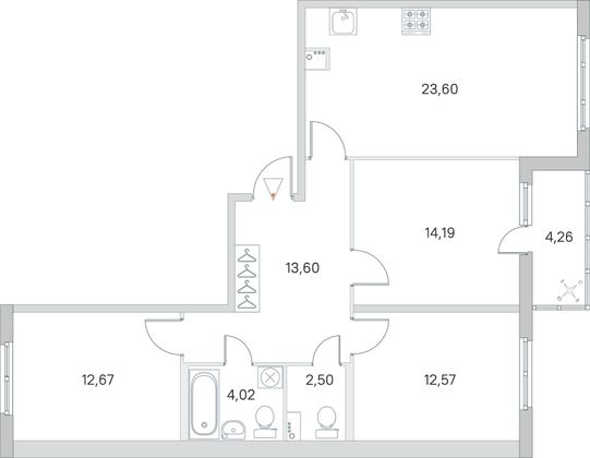 Продажа 3-комнатной квартиры 85,3 м², 1/8 этаж