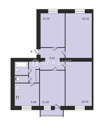 Продажа 4-комнатной квартиры 99 м², 4/5 этаж