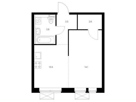 Продажа 1-комнатной квартиры 34,5 м², 25/33 этаж