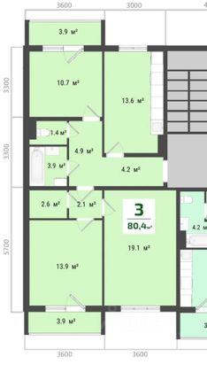Продажа 3-комнатной квартиры 80,9 м², 3/11 этаж