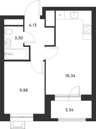 36,9 м², 2-комн. квартира, 6/29 этаж
