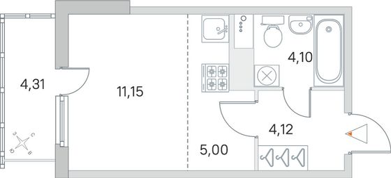 Продажа квартиры-студии 25,7 м², 6/8 этаж