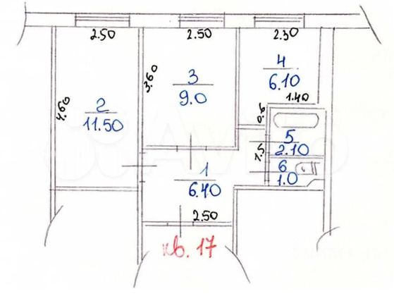 Продажа 2-комнатной квартиры 36,1 м², 3/3 этаж
