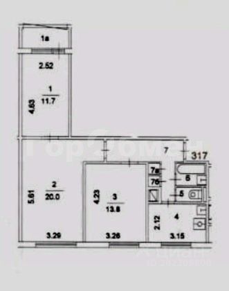 Продажа 3-комнатной квартиры 63,3 м², 8/12 этаж