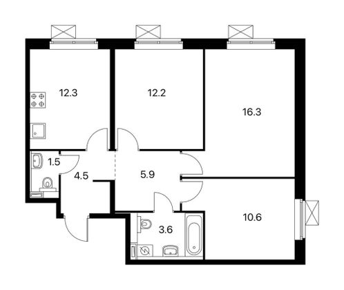 Аренда 3-комнатной квартиры 67 м², 18/25 этаж